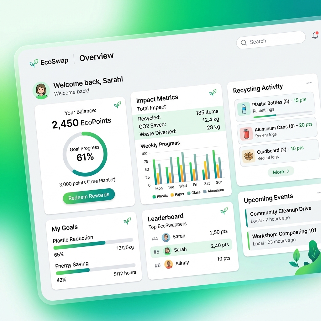 EcoSwap App Dashboard Mockup